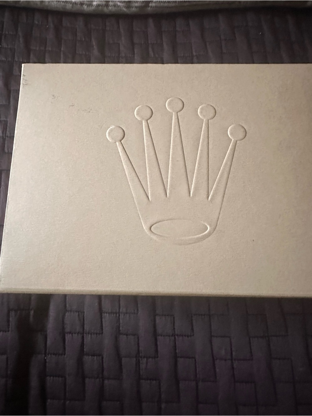 Luxury Embossed Crown Decorative Box - Beige